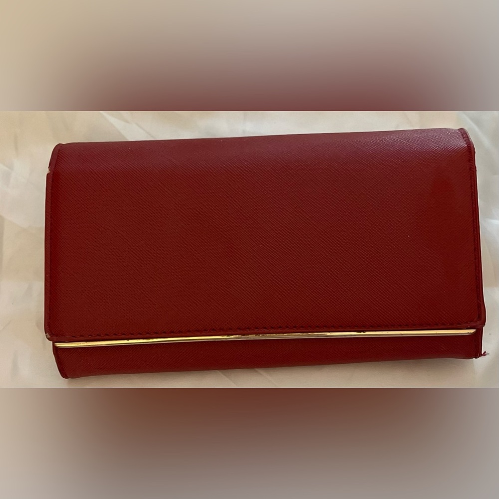 Kate & Alex Large New Red With gold trim Wallet
